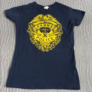 Grammar Police Blue and Gold Funny Tee
